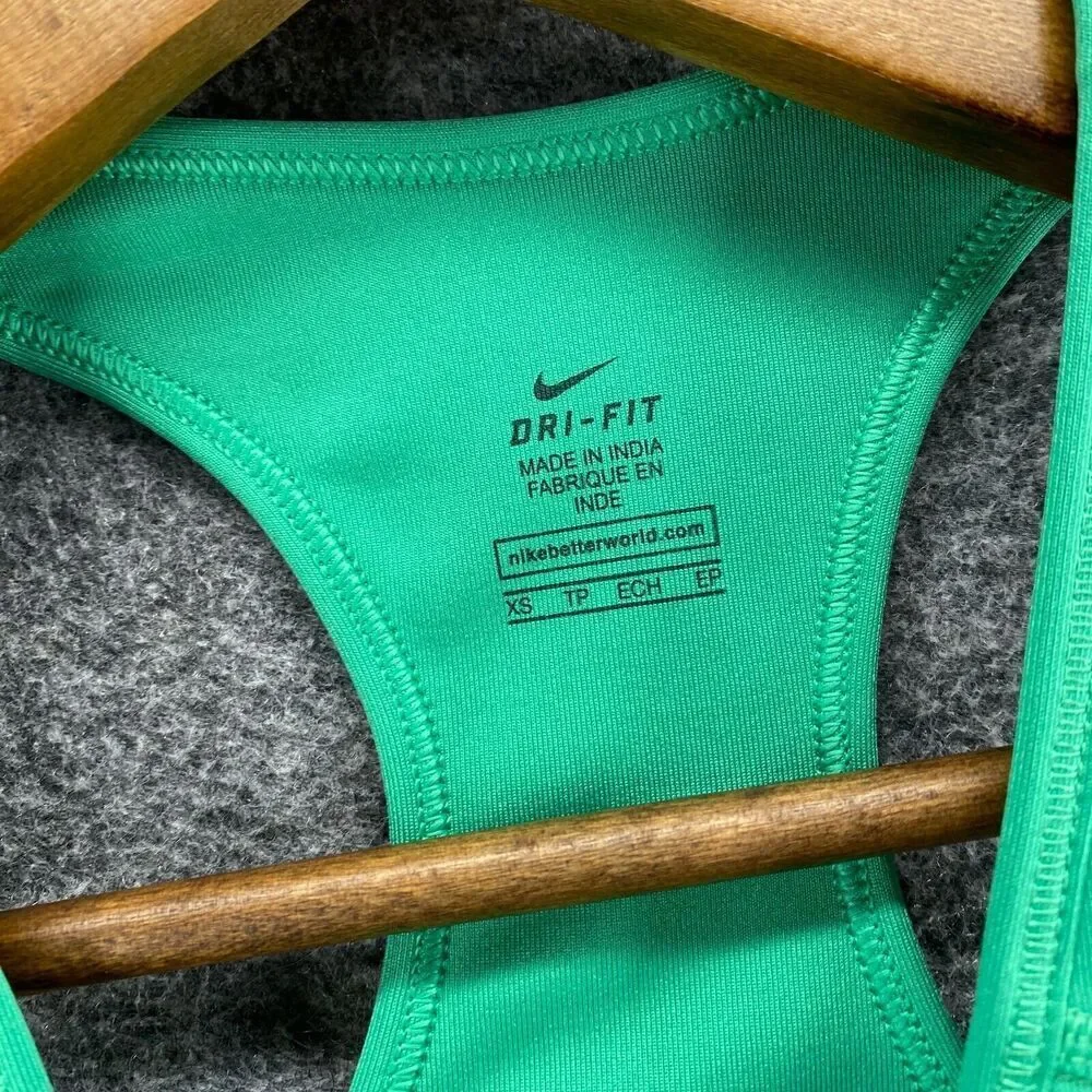 5/$45 Nike Activewear Bra Women XS Green Sleeveless Racerback Nike Athletic